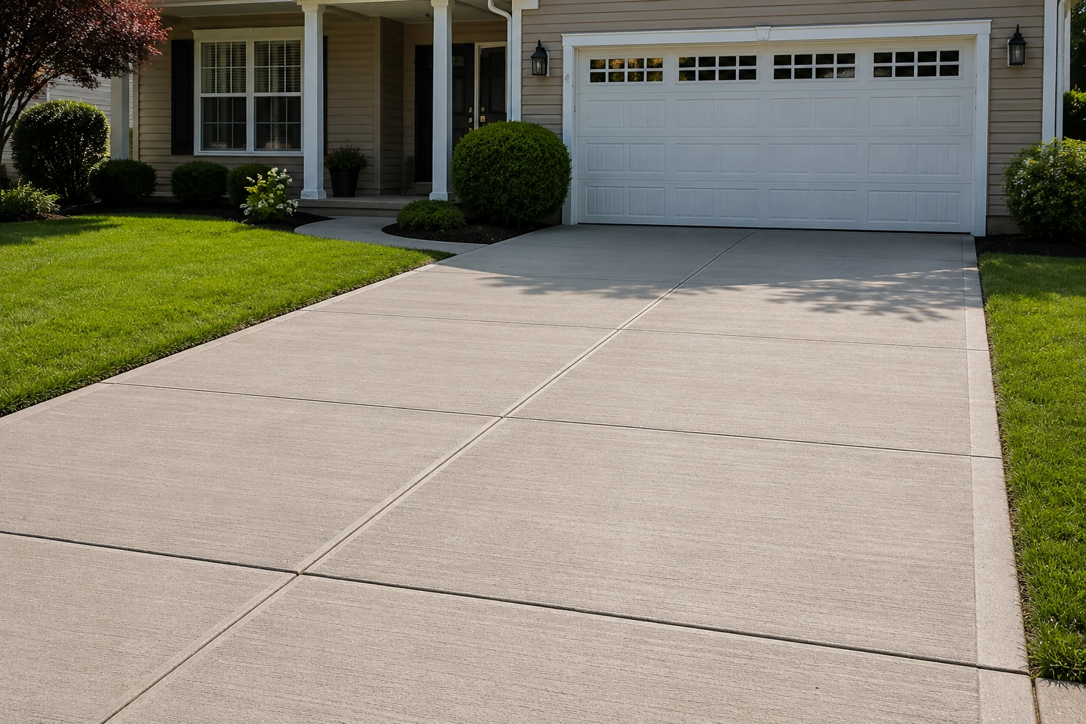 Broom-finish concrete driveway Licking County Ohio