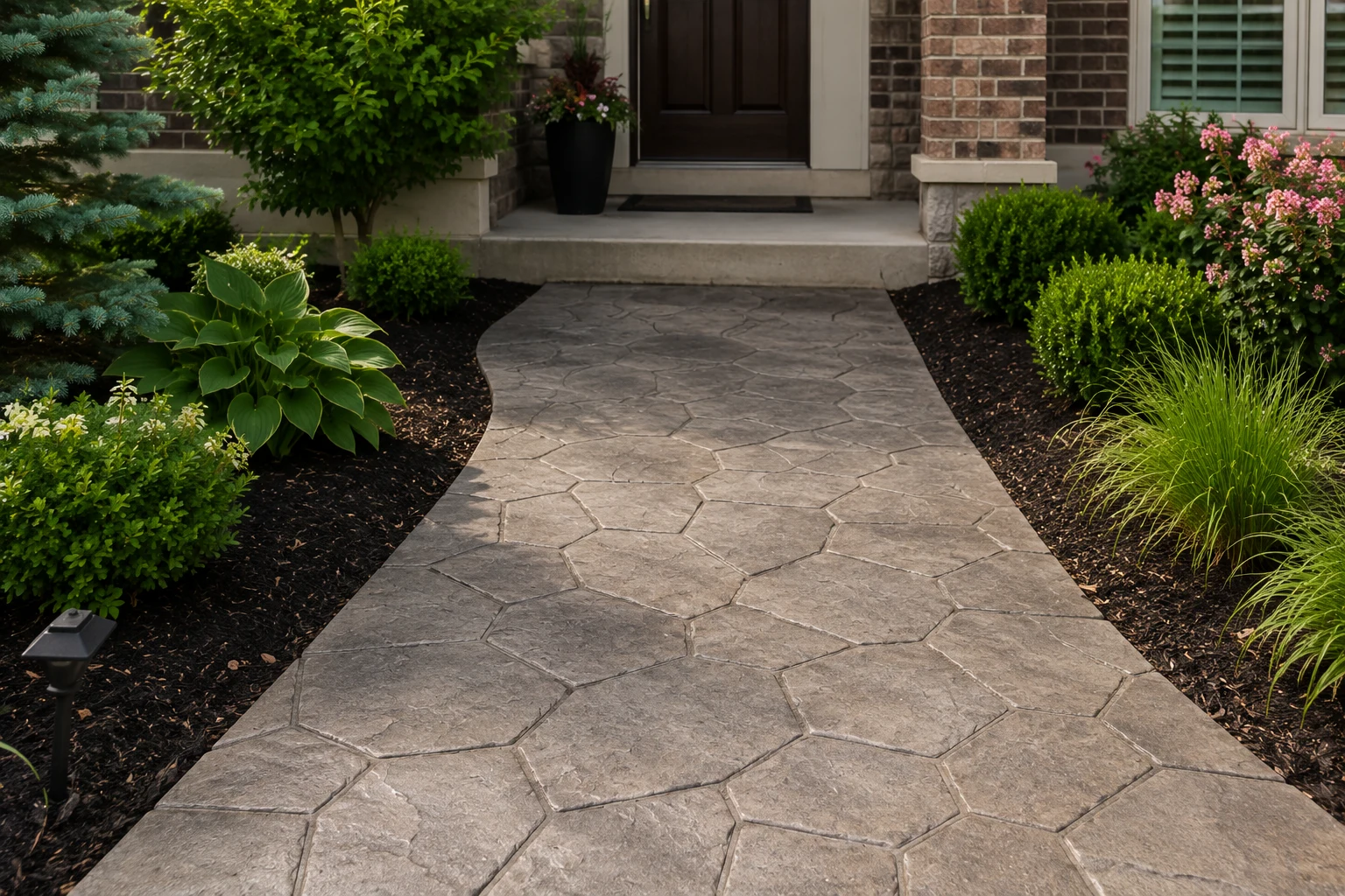Stamped concrete walkway detail Ohio