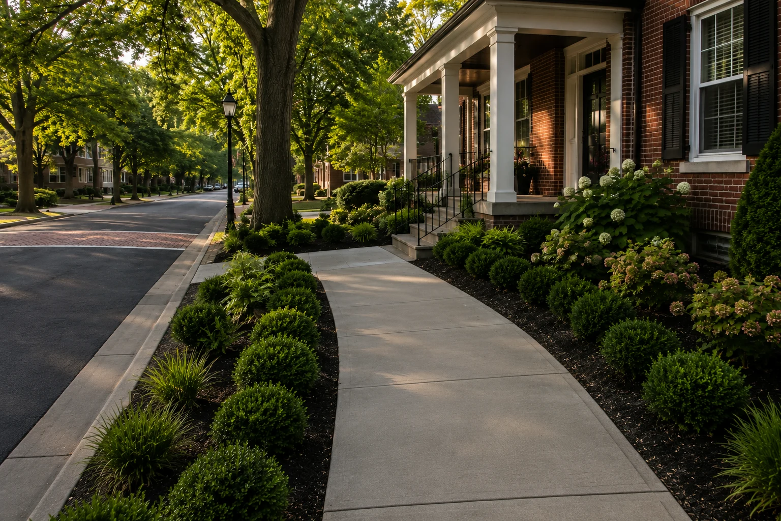 Stamped concrete walkway near a historic Granville Ohio home