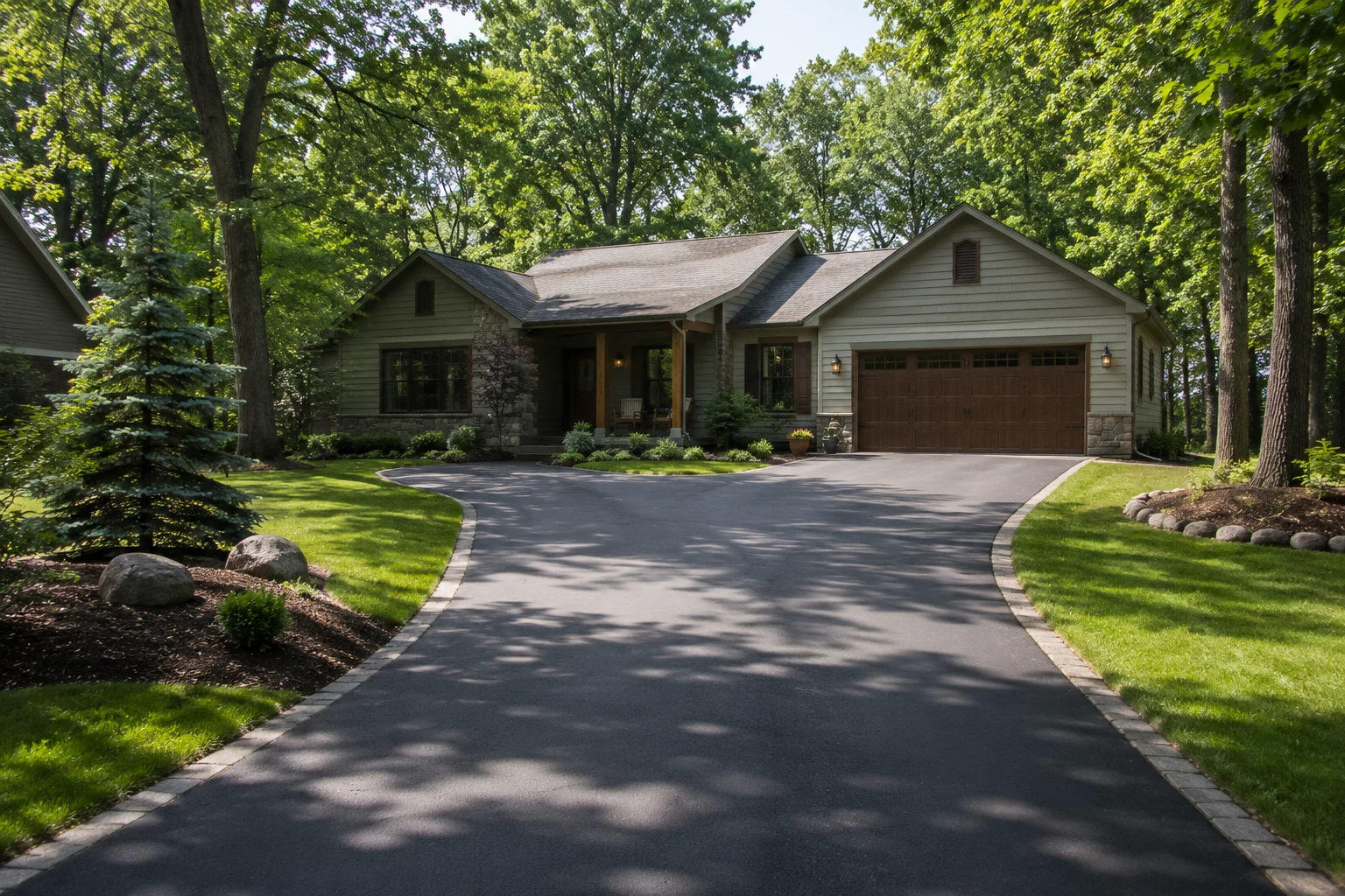 Concrete driveway contractor working near Buckeye Lake in Hebron Ohio